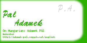 pal adamek business card